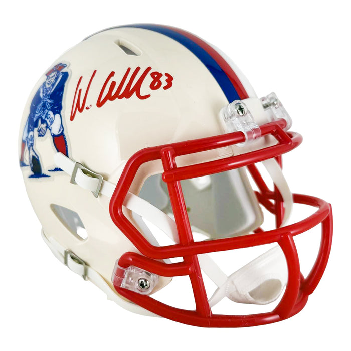 Wes Welker Signed New England Patriots Retro Speed Mini Football Helmet (JSA)