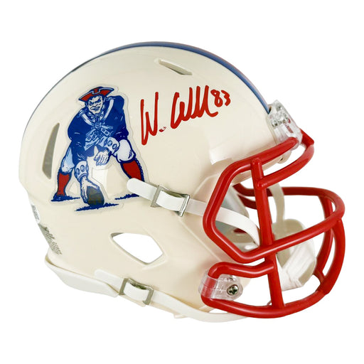 Wes Welker Signed New England Patriots Retro Speed Mini Football Helmet (JSA)
