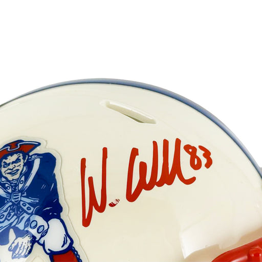 Wes Welker Signed New England Patriots Retro Speed Mini Football Helmet (JSA)