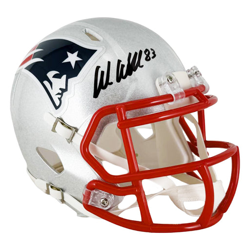Wes Welker Signed New England Patriots Speed Mini Football Helmet (JSA)