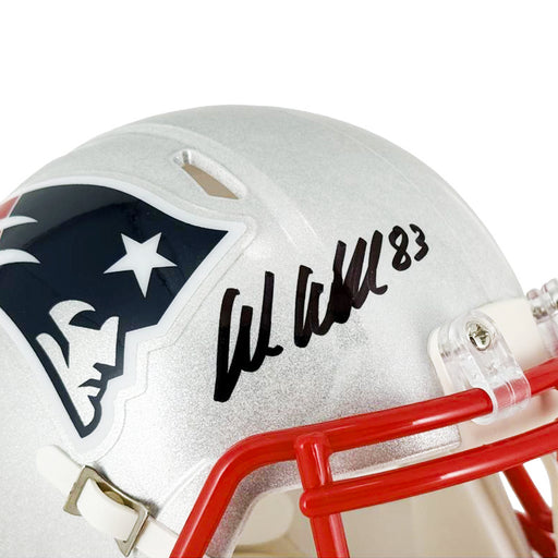 Wes Welker Signed New England Patriots Speed Mini Football Helmet (JSA)