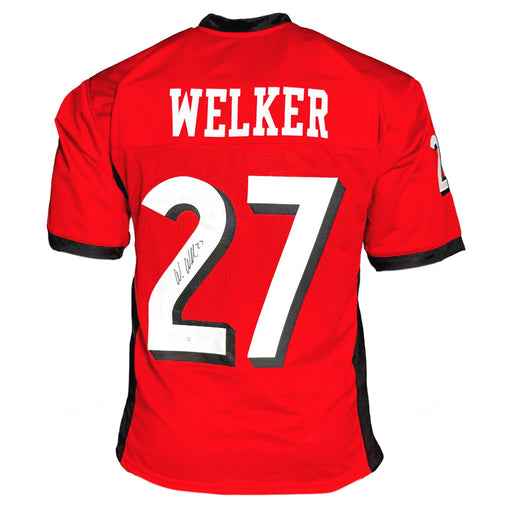 Wes Welker Signed Texas Tech College Red Football Jersey (JSA)