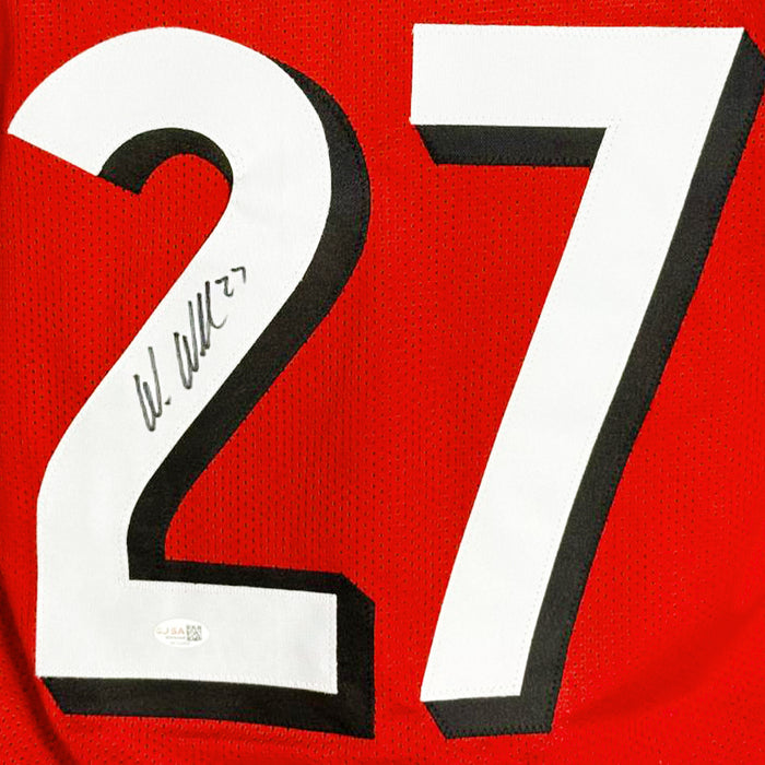 Wes Welker Signed Texas Tech College Red Football Jersey (JSA)