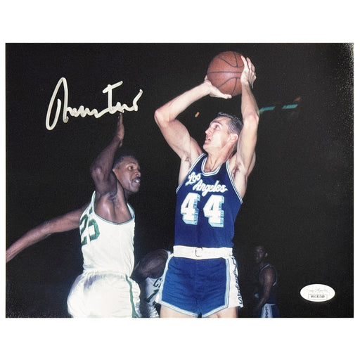 Jerry West Signed Los Angeles Pose 2 Basketball 8x10 Photo (JSA)
