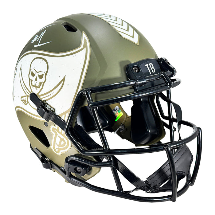 Rachaad White Signed Tampa Bay Buccaneers Authentic Salute to Service Full-Size Football Helmet (Beckett)