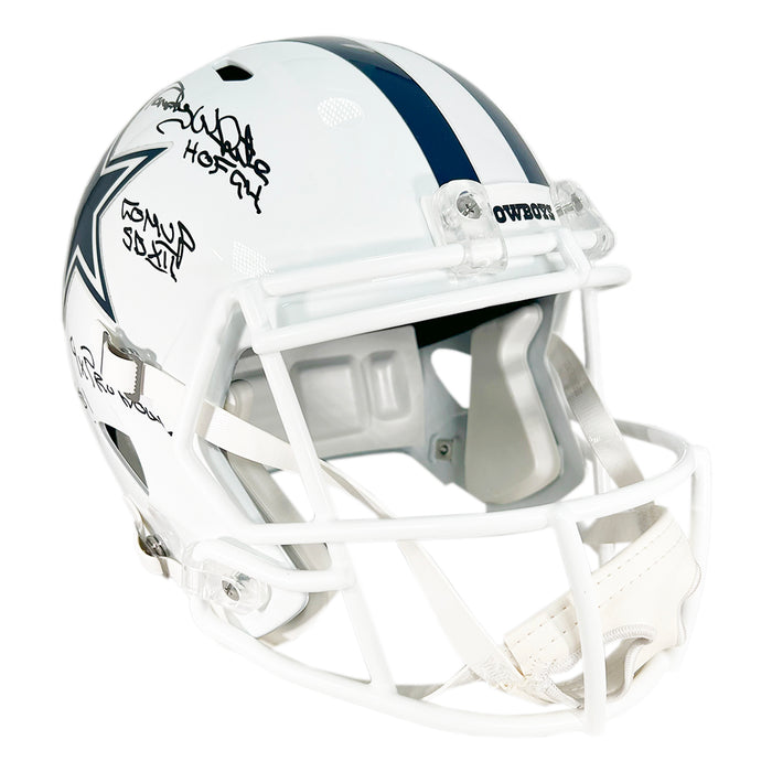 Randy White Signed Multi-Inscription Dallas Cowboys Alt 2022 Speed Full-Size Replica Football Helmet (Beckett)