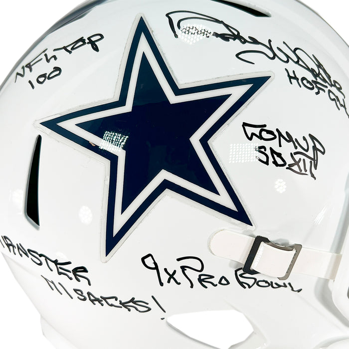 Randy White Signed Multi-Inscription Dallas Cowboys Alt 2022 Speed Full-Size Replica Football Helmet (Beckett)