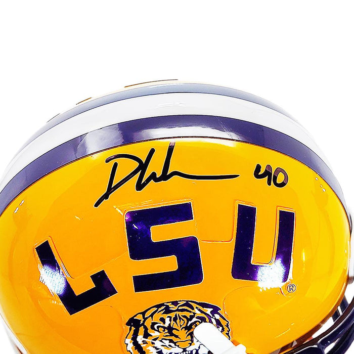 Devin White Signed LSU Tigers Yellow Mini Schutt Football Helmet (Beckett) - RSA