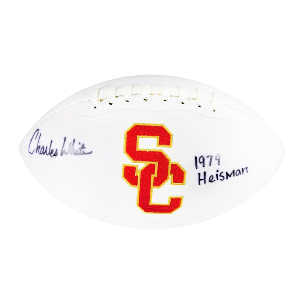 Charles White Signed 1979 Heisman Inscription USC Trojans Official NFL Team Logo Football (JSA) - RSA