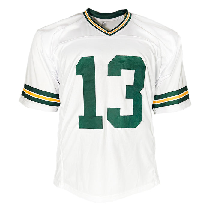 Dontayvion Wicks Signed Green Bay White Football Jersey (JSA)