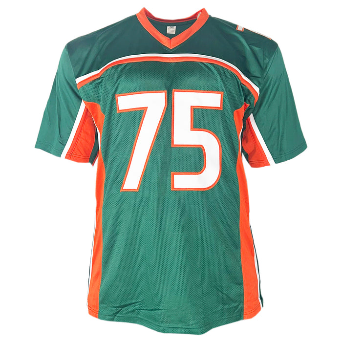 Vince Wilfork Signed Miami College Green Football Jersey (Beckett)
