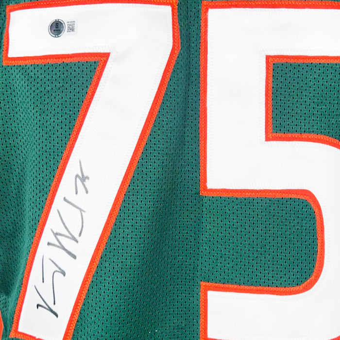 Vince Wilfork Signed Miami College Green Football Jersey (Beckett)