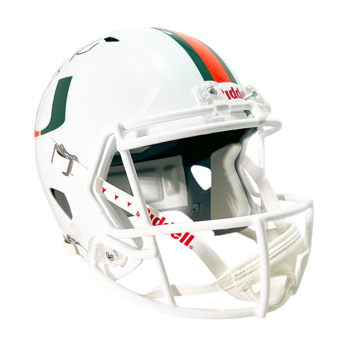 Vince Wilfork Signed Miami Hurricanes Speed Full-Size White Replica Football Helmet (Beckett)