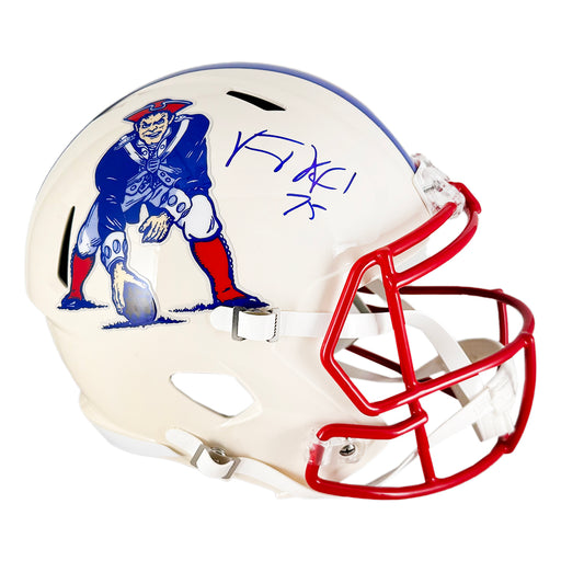 Vince Wilfork Signed New England Patriots Retro Speed Full-Size Replica Football Helmet (JSA)