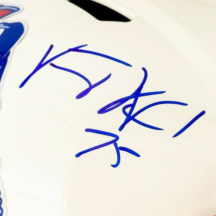 Vince Wilfork Signed New England Patriots Retro Speed Full-Size Replica Football Helmet (JSA)