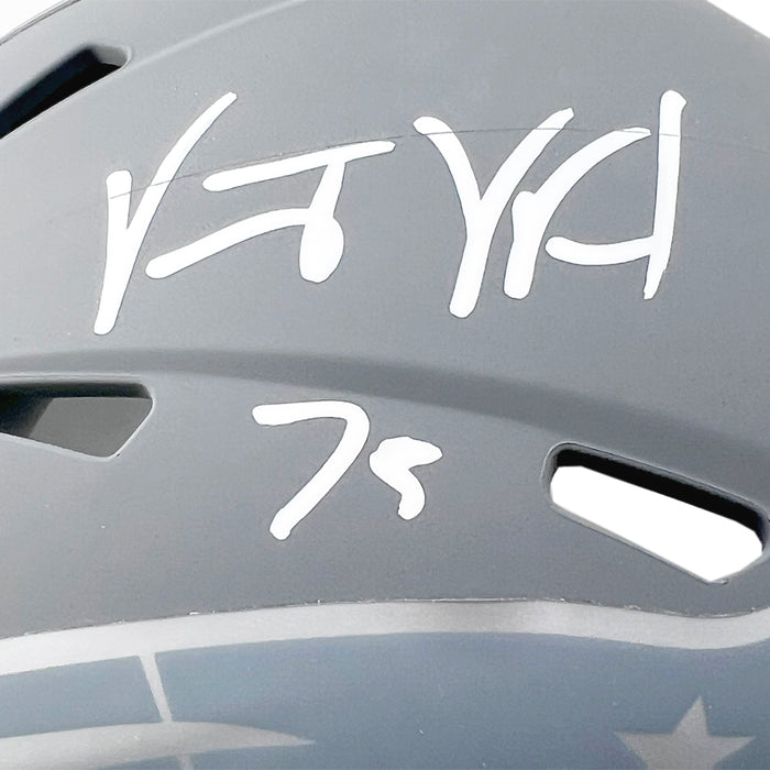 Vince Wilfork Signed New England Patriots Slate Alternate Speed Mini Football Helmet (Beckett)