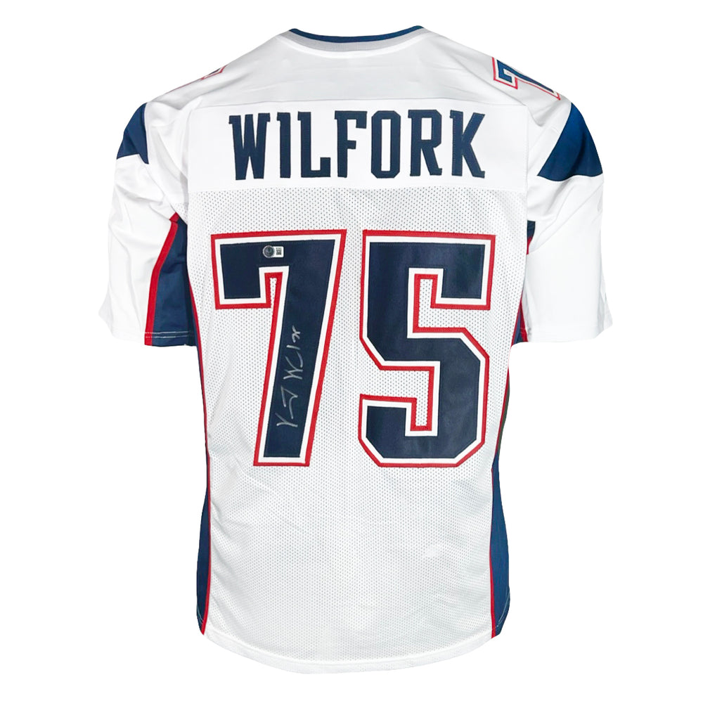 Vince Wilfork Signed New England White Football Jersey (Beckett)