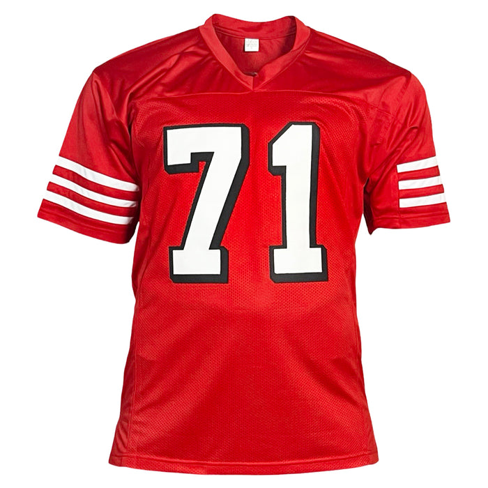 Trent Williams Signed San Francisco Red Shadow Number Football Jersey (Beckett)