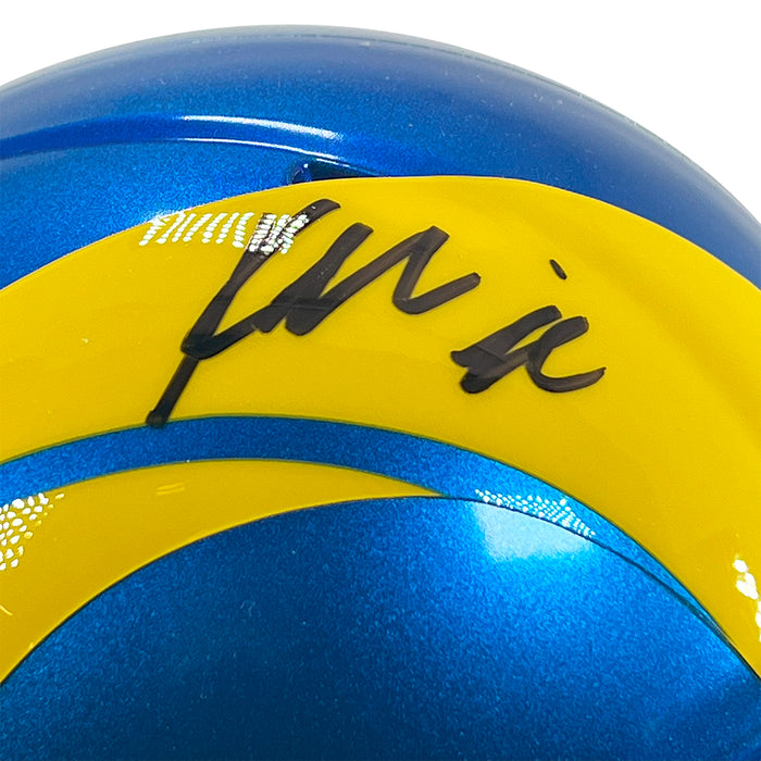 Kyren Williams Signed Los Angeles Rams Speed Mini Football Helmet (Beckett)