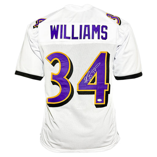 Ricky Williams Signed Baltimore White Football Jersey (JSA)