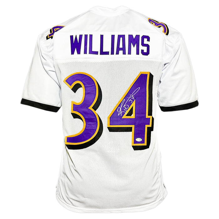 Ricky Williams Signed Baltimore White Football Jersey (JSA)