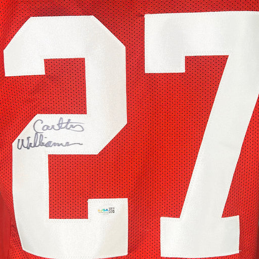 Carlton Williamson Signed San Francisco Red Football Jersey (JSA)
