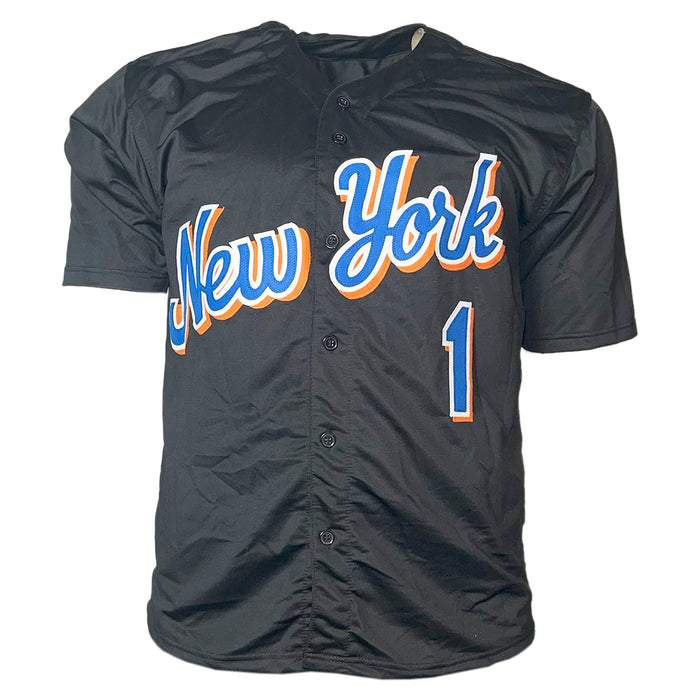Mookie Wilson Signed New York Black Baseball Jersey (JSA)