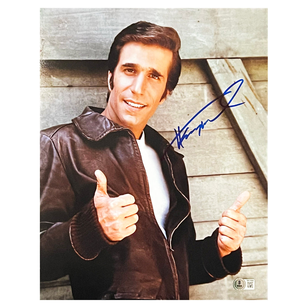 Henry Winkler Signed Pose 2 11x14 Photo (Beckett)