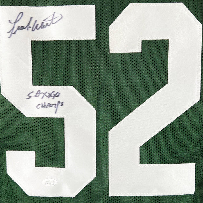 Frank Winters Signed SB XXXI Champs Inscription Green Bay Green Football Jersey (JSA)