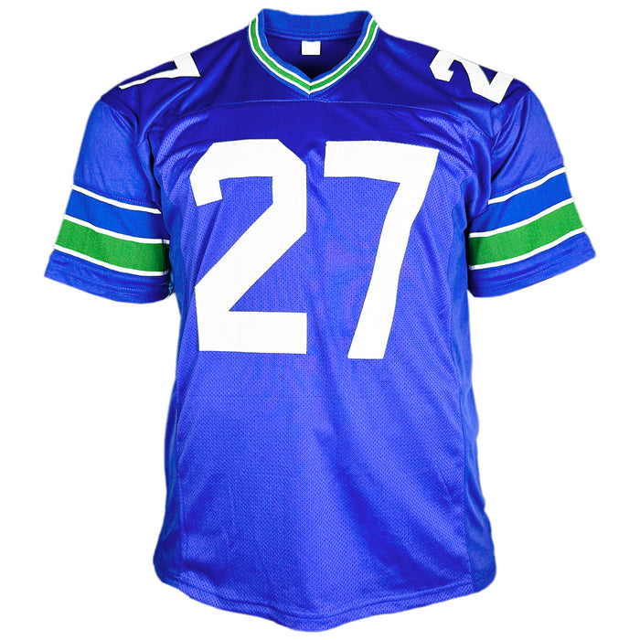 Tariq Woolen Signed Seattle Royal Blue Football Jersey (Beckett)