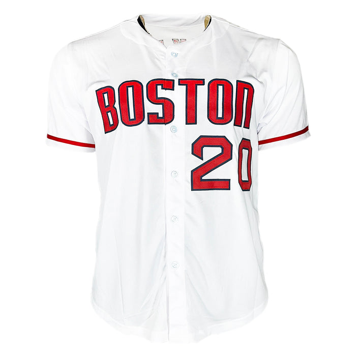 Kevin Youkilis Signed Yooouk Inscription Boston White Baseball Jersey (JSA)