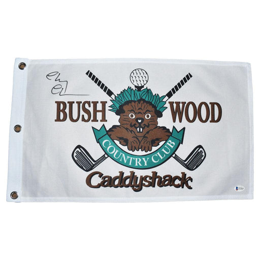 Chevy Chase Signed Golf Flag Caddyshack Bushwood Country Club (Beckett) - RSA