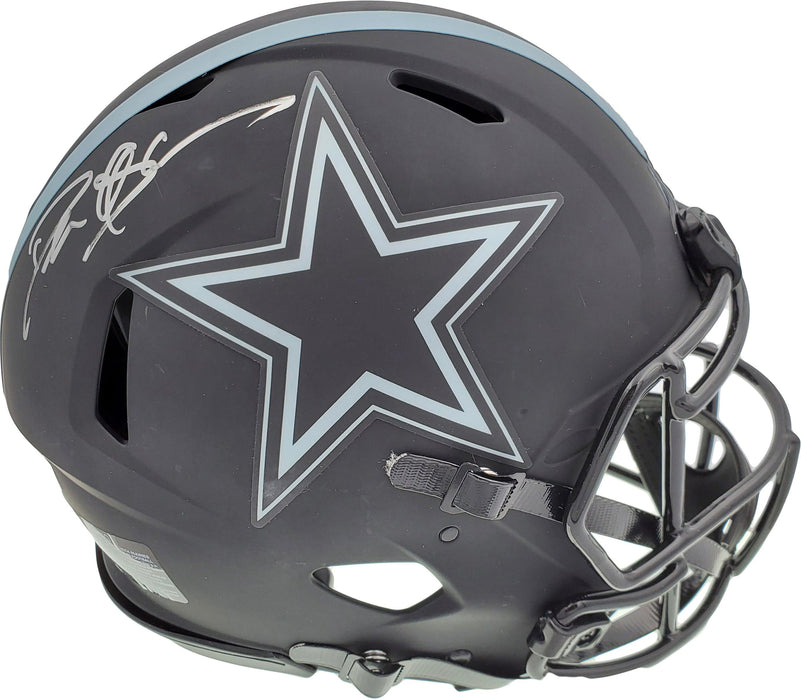 Deion Sanders Autographed Dallas Cowboys Eclipse Black Full Size Authentic Speed Helmet Beckett BAS QR Stock #194868 - RSA