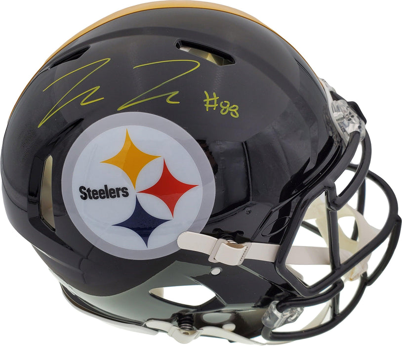 Pat Freiermuth Autographed Pittsburgh Steelers Black Full Size Authentic Speed Helmet Beckett BAS QR Stock #194875 - RSA