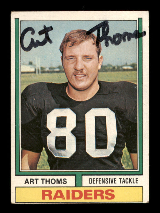 Art Thoms Autographed 1974 Topps Card #91 Oakland Raiders SKU #195421 - RSA