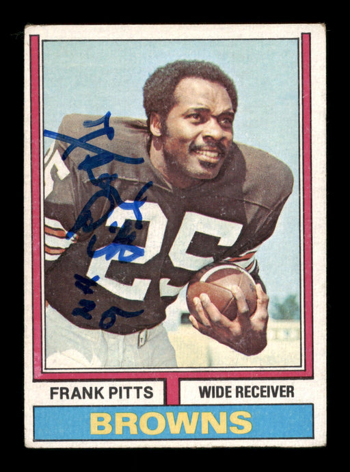 Frank Pitts Autographed 1974 Topps Card #11 Cleveland Browns SKU #195424 - RSA
