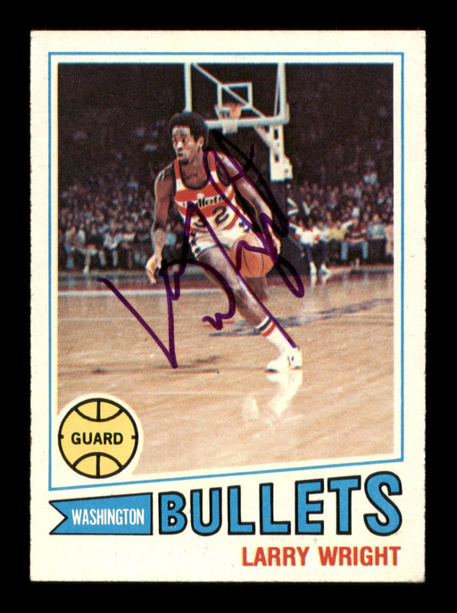 Larry Wright Autographed 1977-78 Topps Card #112 Washington Bullets SKU #195488 - RSA