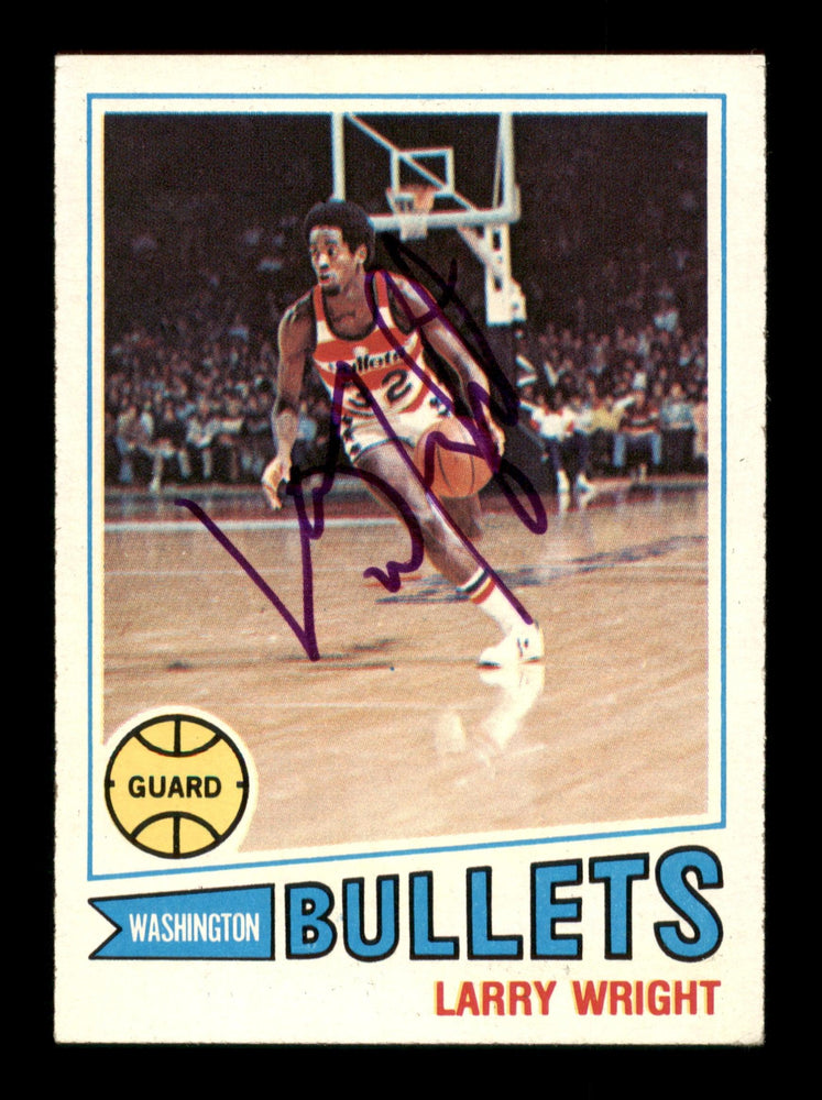 Larry Wright Autographed 1977-78 Topps Card #112 Washington Bullets SKU #195488 - RSA