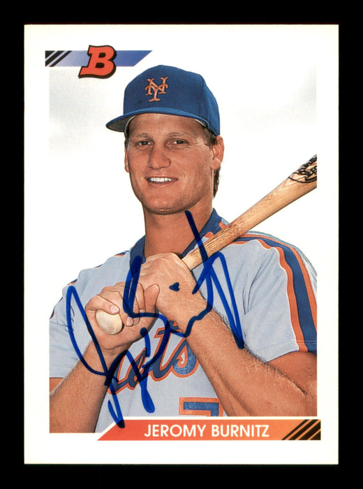 Jeromy Burnitz Autographed 1992 Bowman Rookie Card #189 New York Mets SKU #195646 - RSA