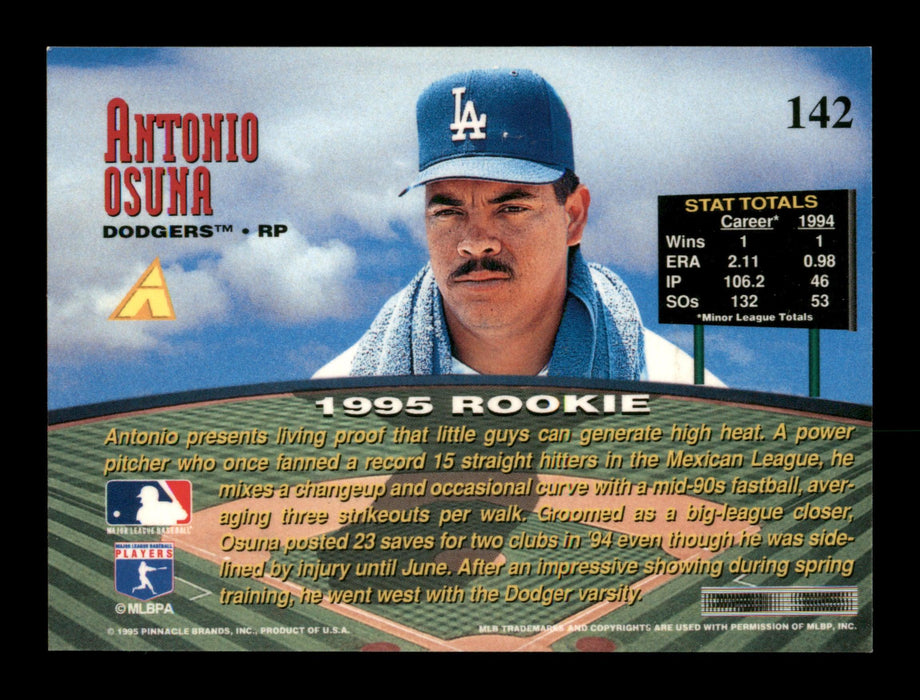 Antonio Osuna Autographed 1995 Pinnacle Zenith Card #142 Los Angeles Dodgers SKU #195740 - RSA