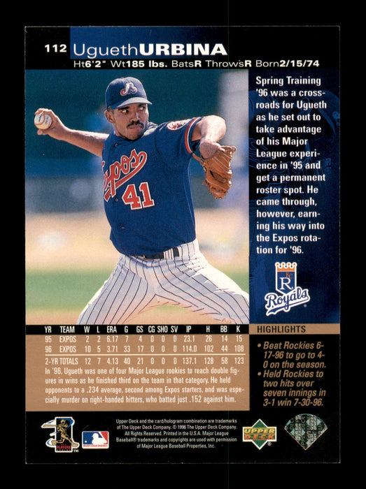Ugueth Urbina Autographed 1997 Upper Deck Card #112 Montreal Expos SKU #195758 - RSA