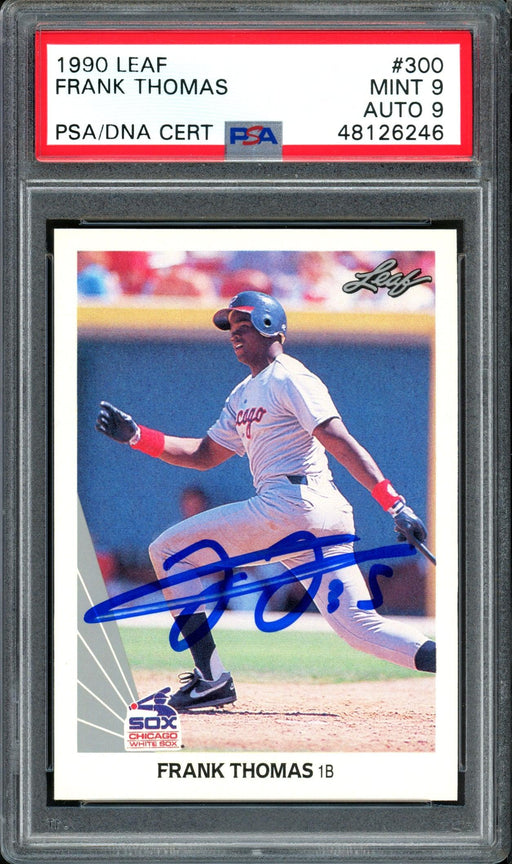 Frank Thomas Autographed 1990 Leaf Rookie Card #300 Chicago White Sox Auto Grade 9 Card Grade Mint 9 PSA/DNA #48126246 - RSA