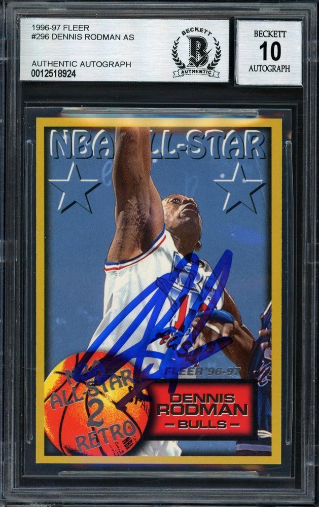 Dennis Rodman Autographed 1996-97 Fleer Card #296 Chicago Bulls