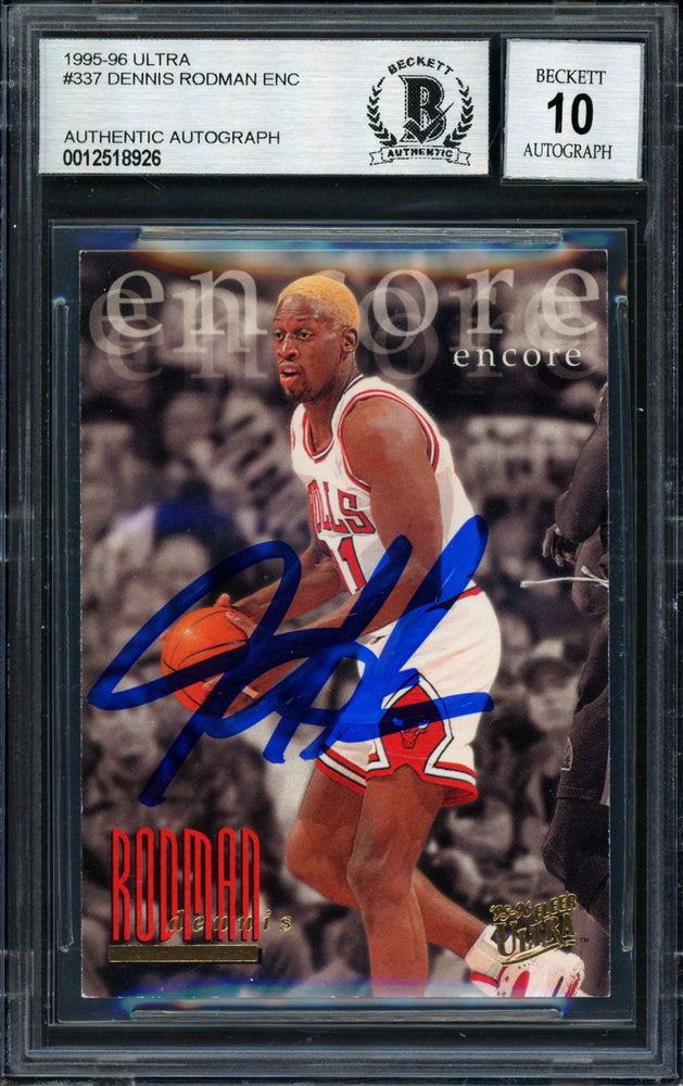 Dennis Rodman Autographed 1996-97 Fleer Ultra Card #337 Chicago