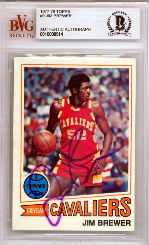 Jim Brewer Autographed 1977 Topps Card #9 Cleveland Cavaliers Beckett BAS #10008914 - RSA