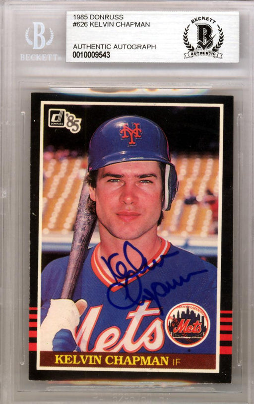 Kelvin Chapman Autographed 1985 Donruss Card #626 New York Mets Beckett BAS #10009543 - RSA