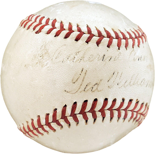 Ted Williams Autographed Official 1940's American League Baseball Boston Red Sox "Catherine" JSA #Y33835 - RSA