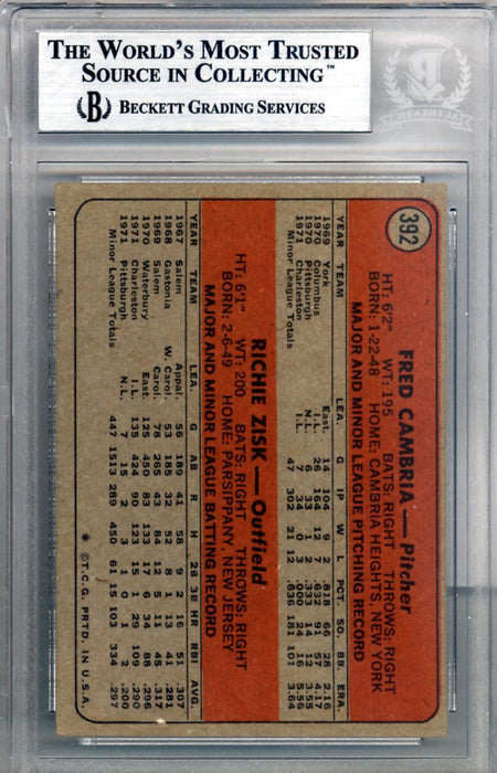 Richie Zisk Autographed 1972 Topps Rookie Card #392 Pittsburgh Pirates Beckett BAS #10209897 - RSA