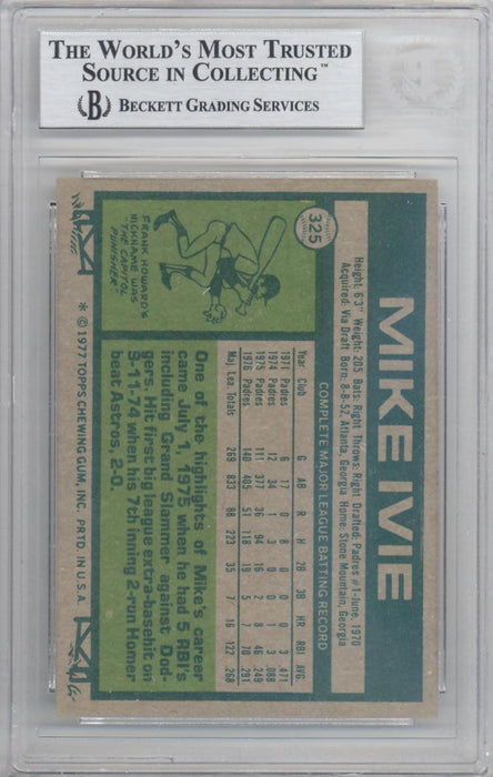 Mike Ivie Autographed 1977 Topps Card #325 San Diego Padres Beckett BAS #10211448 - RSA