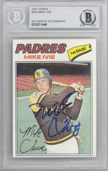 Mike Ivie Autographed 1977 Topps Card #325 San Diego Padres Beckett BAS #10211448 - RSA
